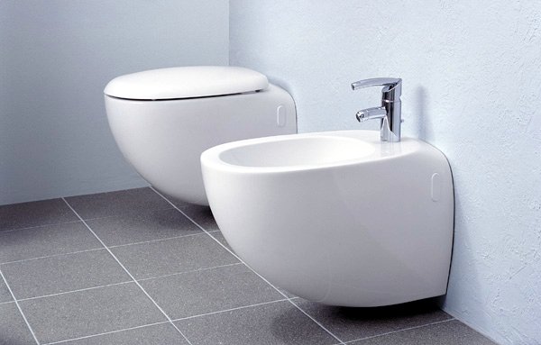 Separate Wall Mounted Toilet and Wall Mounted Bidet